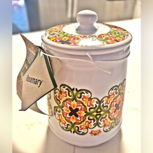 Ground Rosemary in Italian Handmade Ceramic Jar